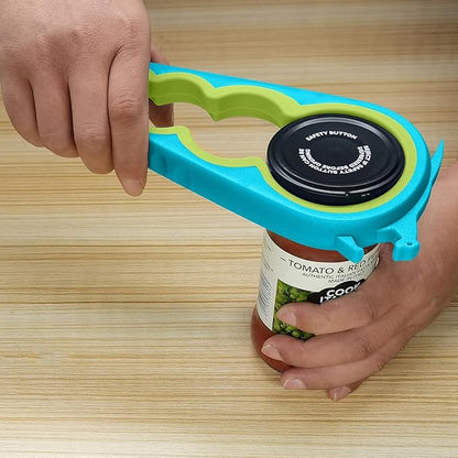 Otstar Jar Opener Bottle Opener and Can Opener for Weak hands, Seniors with Arthritis and Anyone with Low Strength, Mutil Jar Opener Get Lids Off Easily (Blue)