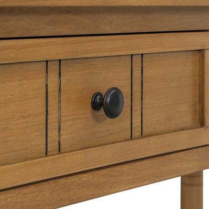 Knocbel Antique Entry Console Table with 2 Drawers & Bottom Open Shelf, Wood Sofa Tables for Entryway Hallway Living Room, 35.34" W x 13.8" D x 30.25" H, Natural