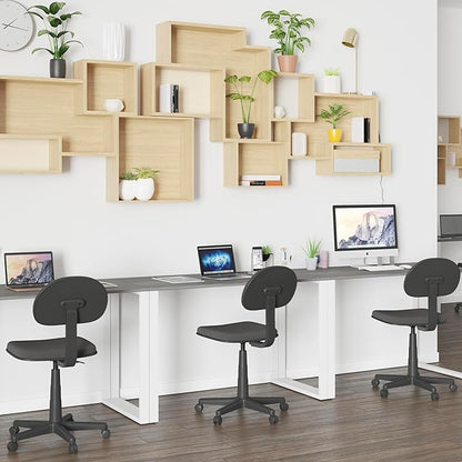 EMMA + OLIVER Industrial Modern Desk-47"L Commercial Grade Home Office Desk-Rustic Gray/White