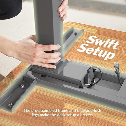 Vari ComfortEdge 72x30 Inch Electric Standing Desk – Height Adjustable Large Office Sit Stand VariDesk with Sloped Edge, Memory Presets, 180 LB Capacity + Tool-Free Assembly (Butcher Block)