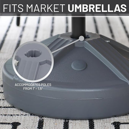 US Weight Durable 50 Pound Fillable Umbrella Base Designed to be Used with a Patio Table