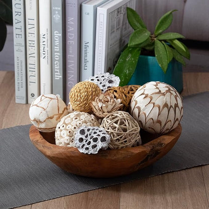 ANDALUCA Large Decorative Vase Filler Bag with Orbs, Balls (Beige)