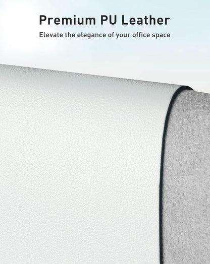 Aothia Faux Leather Desk Mat - Large Mouse Pad, Non-Slip PU Leather Blotter, Waterproof Writing Surface for Office and Home (Barely Grey, 40" x 24")