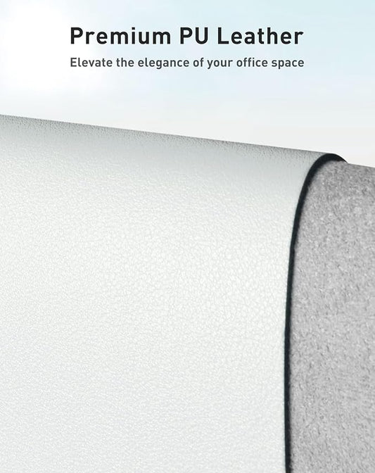 Aothia Faux Leather Desk Mat - Large Mouse Pad, Non-Slip PU Leather Blotter, Waterproof Writing Surface for Office and Home (Barely Grey, 42" x 17")