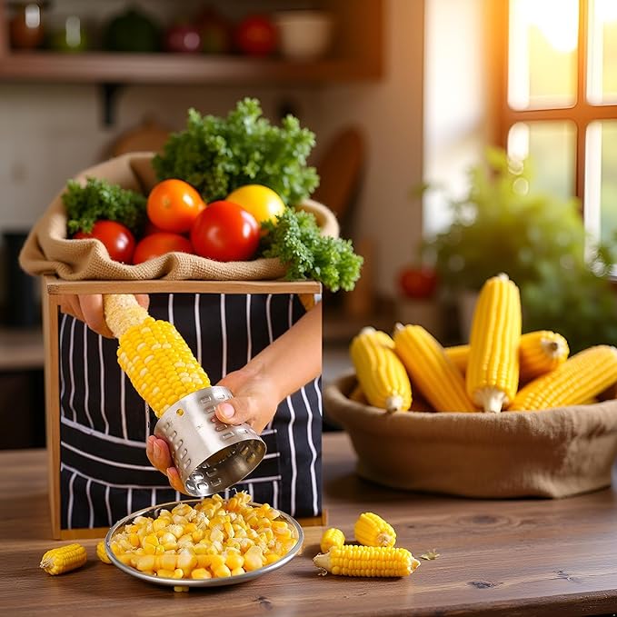 Silvercorn Premium Stainless Steel Corn Thresher Stripper & Peeler - Magic Corn On The Cob Removal Tool