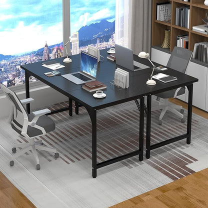 Computer Desk, 47 Inch Home Office Desks, Office Desk for Gaming Writing Study Work, Study Table with Large Legroom, Computer Desk with Metal Frame, Modern Simple Home Office Desk for Bedroom