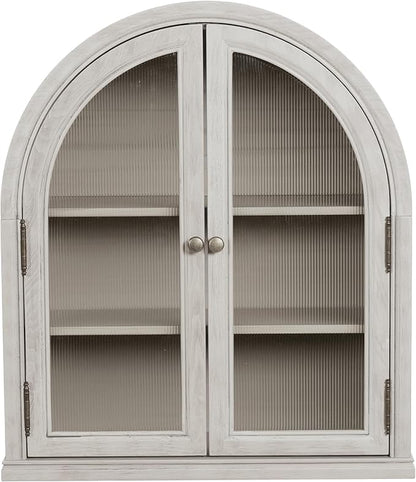 Chogori Arched Bathroom Wall Cabinet, 27x24x9 Inch Over The Toilet Storage Cabinet with Acrylic Doors & 3 Adjustable Shelves, Wall Mounted Cabinet for Bathroom, Kitchen, Laundry Room, Gray