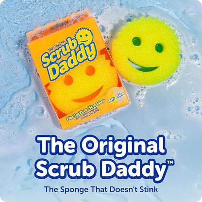 Scrub Daddy Colors Kitchen Sponges - Scratch-Free Dishwashing Sponges & Sponge for Kitchen Sink, Bathroom & Household Cleaning - BPA-Free Polymer Foam (3 Count)