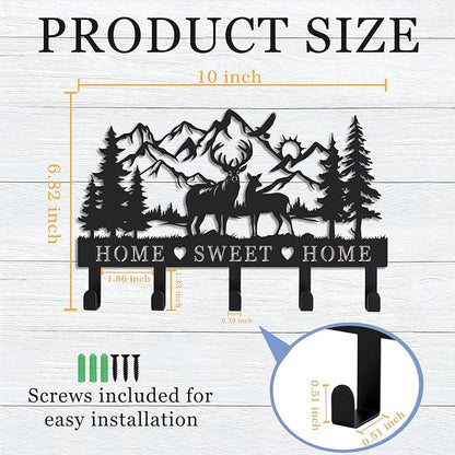 Deer Metal Key Holder for Wall Key Holder Wall Mount Key Rack Wall Mount Key Hooks for Wall Key Hanger