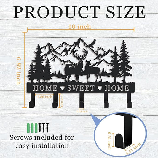 Deer Metal Key Holder for Wall Key Holder Wall Mount Key Rack Wall Mount Key Hooks for Wall Key Hanger