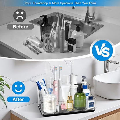 Black Cosmetic Storage Box Dressing Table & Bathroom Counter Storage Lipstick & Brush Beauty Organizer Dressing Table Skincare Organizer Suitable for Bathroom, Living Room, and Kitchen Storage