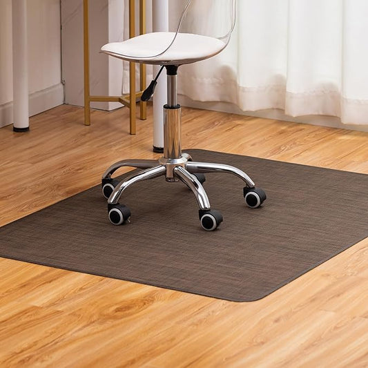 BARoyal Office Chair Mat for Hardwood Floor Under Desk Computer Rolling Chair Mat for Wood/Tile Floor Non-Slip Heavy Duty Desk Rug PVC Plastic Hard Floor Protector 45" x 53"(Coffee)