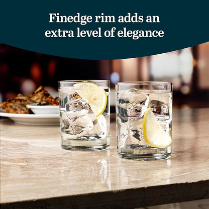 Libbey Heavy Base Double Old Fashioned Glasses - Elegant Whiskey Glasses Set of 12 - Dishwasher Safe Cocktail Glass for Cocktails, Juice, and More