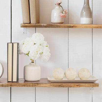 Creative Scents Rustic Luxe Decorative Tray and Orb Set - Centerpiece Table Decorations for Coffee Table Decor - Modern Farmhouse Decor - Decorative Accents Bowl with Balls for Dining Table Decor