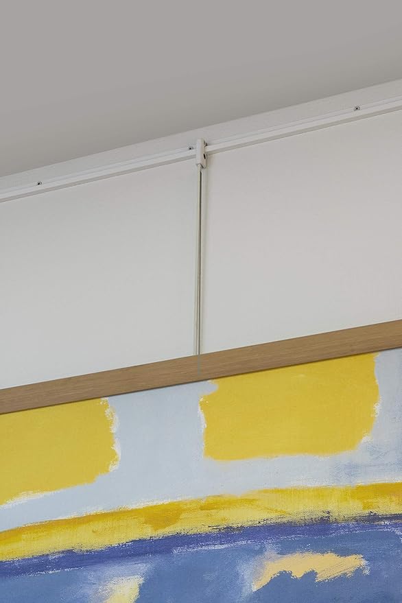 STAS Art Hanging Set: STAS j-Rail max Security Rod 4x4 White 100 cm + Security Hook + Security Cap