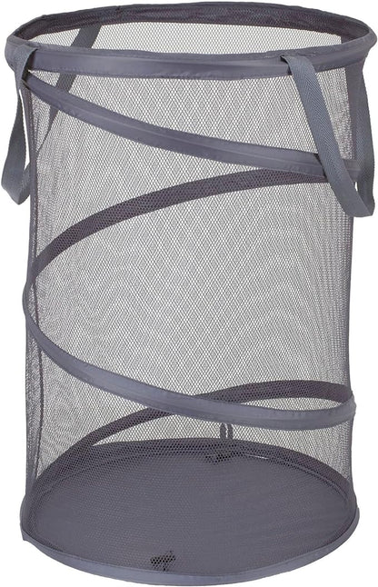 Household Essentials 2027-1 Pop-Up Collapsible Mesh Laundry Hamper | Charcoal