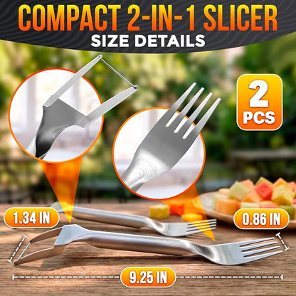 Stainless Steel Watermelon Slicer Cutter Tool – Easy Grip Durable Slicer for Watermelon, Cantaloupe, Papaya, Honeydew & More, Cut Cubes or Slices Fast | Mess-Free Prep for Parties, BBQs, Summer Snacks