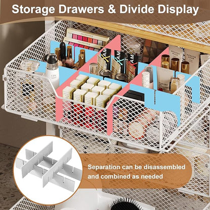 5-Tier Craft Organizer Cart with Wheels,Craft Organizers and Storage with Drawers,Lockable Wheels Rolling Utility Cart with DIY Divider,Office Supply Organizer,Ideal for Studio,Office Patent Pending