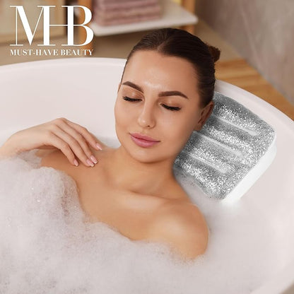Glitter Gel Cooling Spa Pillow – Bathtub & Hot Tub Relaxation Cushion | Neck & Head Support Bath Pillow | Luxury Spa Accessory Gift for Women – Ultimate Comfort & Relaxation