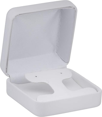 Luxury Rounded-Top-Leather T-Style Earring Box for Women & Girls – Jewelry Gift Box Ideal for Hanging Earrings & Hoops – Earring Case with Leather Interior and Satin Inner Top