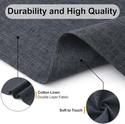 Homaxy Cloths Placemats for Dining Table Set of 4, Heat Resistant Washable Cotton Linen Blend Table Mats, Easy to Clean Place Mats for Indoor Outdoor Party Kitchen Decoration, 13" x 19", Charcoal Gray