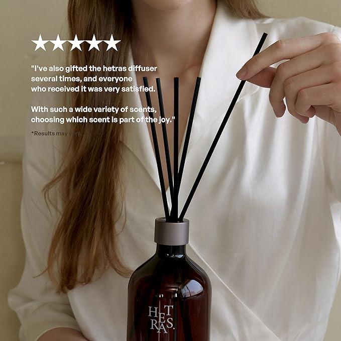 hetras Premium Reed Diffuser Set 16.9 fl.oz. 2 Pack | Book Store - Woody & Herb Scent | Long-Lasting Luxury Fragrance with 10 Reed Sticks for Home & Office | Gifts for Loved One