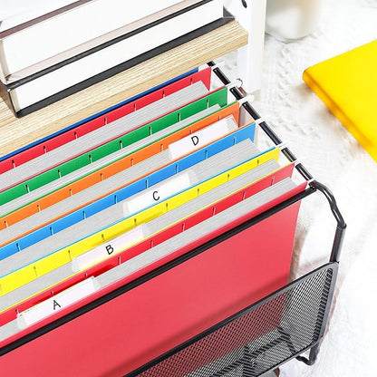 SUNEE Hanging File Folders Extra Capacity Assorted Colors, 25 Pack Letter Size File Folders with 1/5-cut Tabs, Heavy Duty 2 Inch Expansion, Stay Organized for Your Home and Office Bulk File