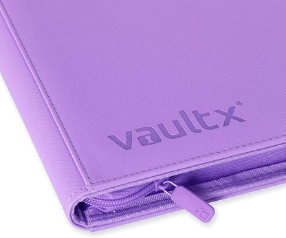 Vault X 9 Pocket Zip Binder, 360 Cards, Exo-Tec Material, 20 Side-Loading Pages (Purple)