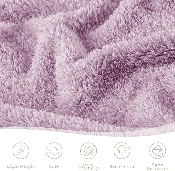 Exclusivo Mezcla Fleece King Size Bed Blanket, Ultra Soft, Lightweight and Fuzzy Light Purple Blanket for Women, Home Decor, 90x104 Inches