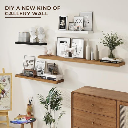 Dreamland 72 Inches Floating Shelves for Wall, 9.8" Deep Long Floating Shelves Set of 1, Large Display & Storage Shelf, Wall Shelf for Bathroom Bedroom Living Room Kitchen Office, Black