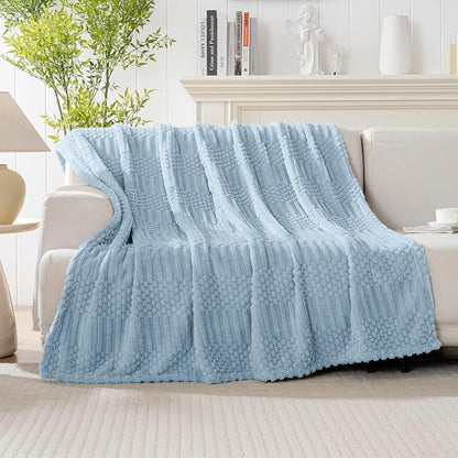 50x70 Inch Blue Throw Blanket - Soft & Fluffy Fleece, Cute & Aesthetic, Perfect for Sofa, Couch, Chair, Bed, Living Room & Bedroom, All-Season Use, Plush & Cozy Decorative Blanket