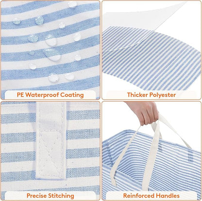 Lifewit 2 Pack Laundry Hamper Large Collapsible Laundry Baskets, Freestanding Waterproof Clothes Hamper with Easy Carry Handles in Laundry Room Bedroom Bathroom College Dorm, Pink&Blue, 2 x 100L