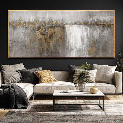 Vintage Home Wall Decor Abstract Framed Wall Art Textured Canvas Painting 32"x70" Posters for Bedroom Pictures for Kitchen
