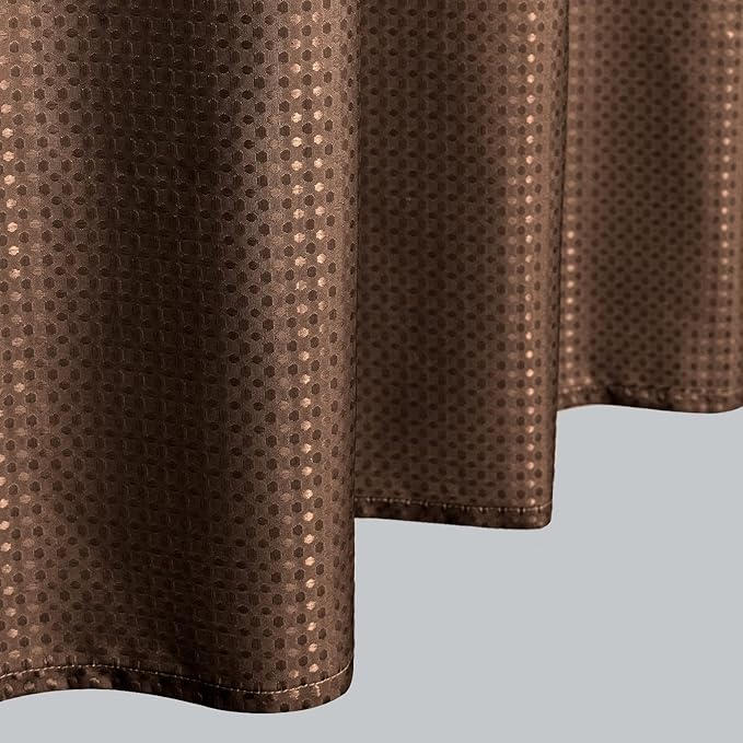 Brown Shower Curtain for Men Set with Hooks Waffle Weave Waterproof Textured Fabric Cloth Ombre Western Beautiful Shower Curtains for Bathroom Cabin Restroom,Espresso Chocolate Brown Tone,72 Inch