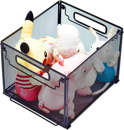 SETTFRFE 2 Pack File Organizer,Metal File Crates for Hanging Folders,Hanging Folder Organizer,Letter Size, Black