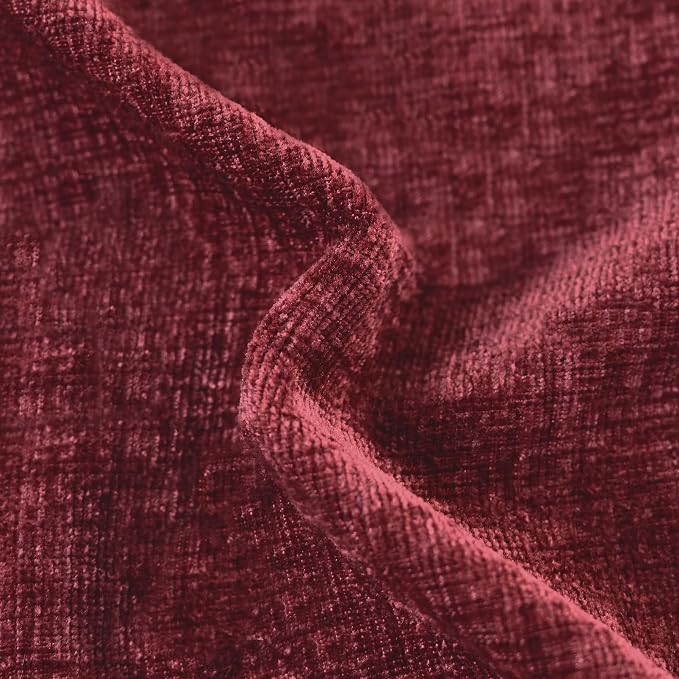 CaliTime Christmas Throw Pillow Covers Decorative 12 X 20 Inches Pack of 2 Cozy Chenille Cushion Cases for Couch Sofa Bed Living Room Home Burgundy