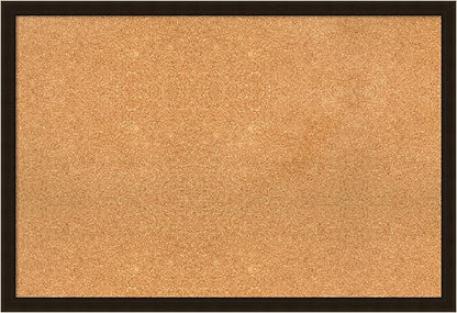 Amanti Art Natural Cork Board for Wall, 26x38 Vision Board with Brown Wood Frame, Large Corkboard Office Decor for Home Organization, Rustic Farmhouse Corkboard Pinboard to display items for home