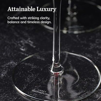 Libbey Signature All Purpose Wine Glasses, Stemmed, Modern Red and White Wine Glasses Set of 4, Elegant Wine Glass Gift Set for Weddings, Birthdays