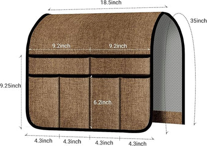 Armchair Caddy & Remote Control Holder for Couch & Recliner | Non-Slip Armrest Organizer with 6 Pockets for TV Remote, Phone, Tablet, Magazine & More, 19 x 35 Inches, Chocolate