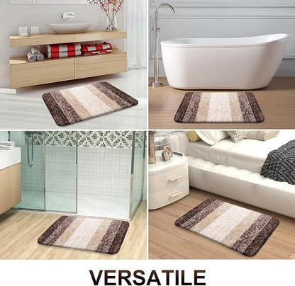 OLANLY Bathroom Rugs Mat 30x18, Extra Soft Absorbent Microfiber Bath Rugs, Rubber Backing, Quick Dry, Machine Washable Bath Mats for Bathroom Floor, Tub and Shower, Home Decor Accessories, Brown