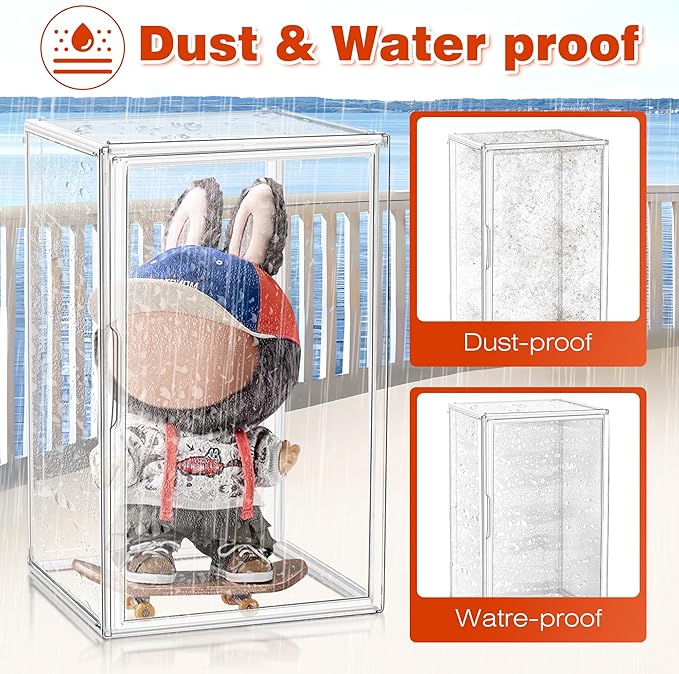 23.6'' Tall Acrylic Display Case XXXXX-Large Purse Handbag Organizer 13.8''x 12.2''x 23.6'' Clear Tall Boot Totes Storage Box Transparent Huge Figure Collectibles Showcase with Magnetic Lid