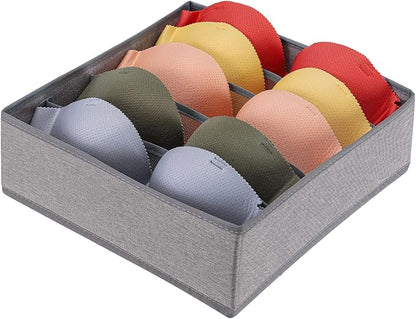 Drawer under Cabinet Clothes Organizer 5 Cell Foldable Storage Cubes Underwear Drawer Organizer Dividers Storage Boxes for Bra, Underwear（Grey 1）