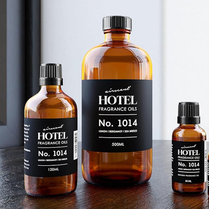 AirScent Hotel Diffuser Oil No. 1014 - The Iconic 5-Star Hotel Coastal Blend - Lemon Bergamot Sea Breeze - Fragrance Oil for Ultrasonic and Waterless Diffusers and Crafting - 500 mL