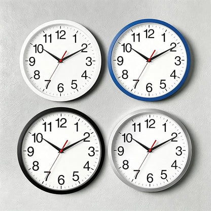 Rohioue Wall Clock Modern 8 Inch Battery Operated Silent Non Ticking Small Analog Clock Decorative for Living Room Office Home Bedroom Kitchen Bathroom(Silver)