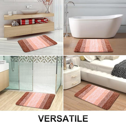OLANLY Bathroom Runner Rugs Mat 70x24, Extra Soft Absorbent Microfiber Bath Rugs, Rubber Backing, Quick Dry, Washable Long Bath Mats for Bathroom Floor, Tub and Shower, Home Decor Accessories, Orange