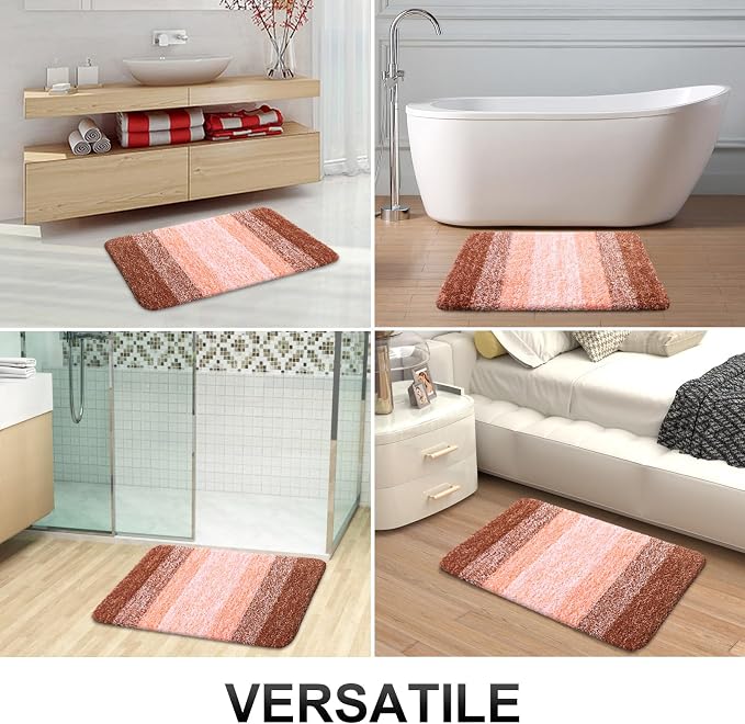 OLANLY Large Bathroom Rugs Mat 44x32, Extra Soft Absorbent Microfiber Bath Rugs, Rubber Backing, Quick Dry, Machine Washable Bath Mat for Bathroom Floor, Tub and Shower, Home Decor Accessories, Orange