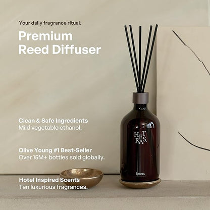 hetras Premium Reed Diffuser Set 16.9 fl.oz. 2 Pack | Hotel Wood - Luxurious Forest Scent | Long-Lasting Luxury Fragrance with 10 Reed Sticks for Home & Office | Gifts for Loved One