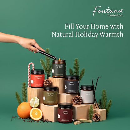 Fontana Candle Co Wood Wick Beeswax Jar Candles, Lemongrass Eucalyptus - Made with Coconut Oil & Pure Essential Oils – Clean Burn, Long Lasting and Non-Toxic Candles for Home & Room Decor