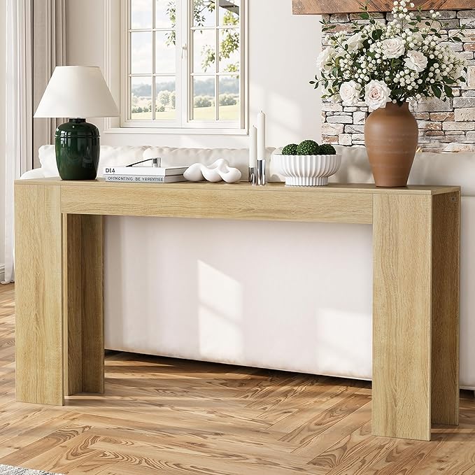 Spaco 63'' Narrow Long Console Table,Farmhouse Entryway Table Sofa Table with Storage,Wood Behind Couch Table for Living Room, Hallway,Foyer