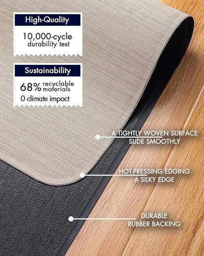 Baroyal Office Chair Mat for Hardwood Floor Under Desk Computer Rolling Chair Mat for Wood/Tile Floor Non-Slip Heavy Duty Desk Rug PVC Plastic Hard Floor Protector 36" x 48" (Parchment)